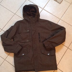 Burton Esquire Jacket. Sz L. Brown w/pinstripes